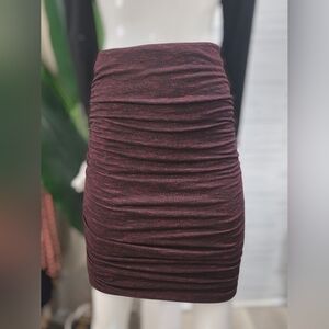 Elegant Burgundy Ruched Skirt